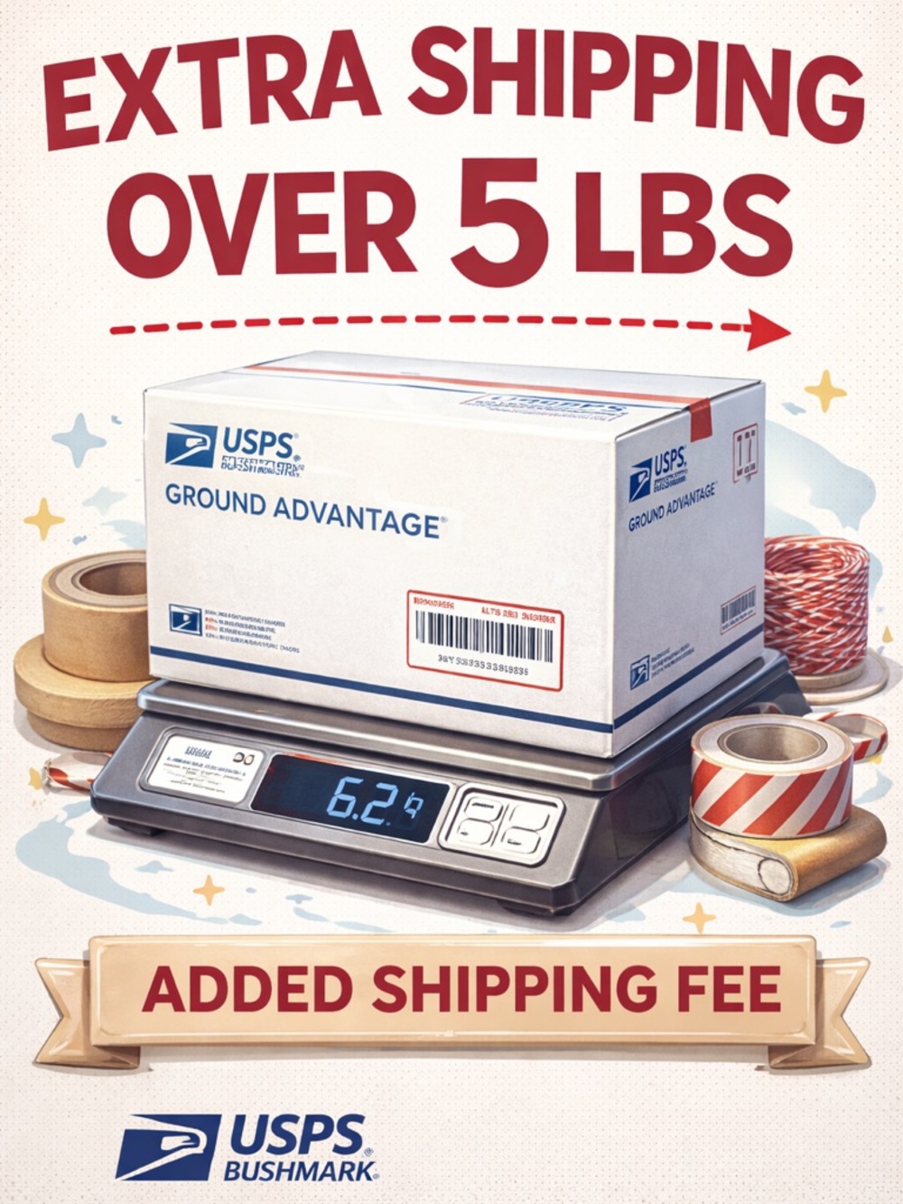 Extra shipping label for over 5lbs